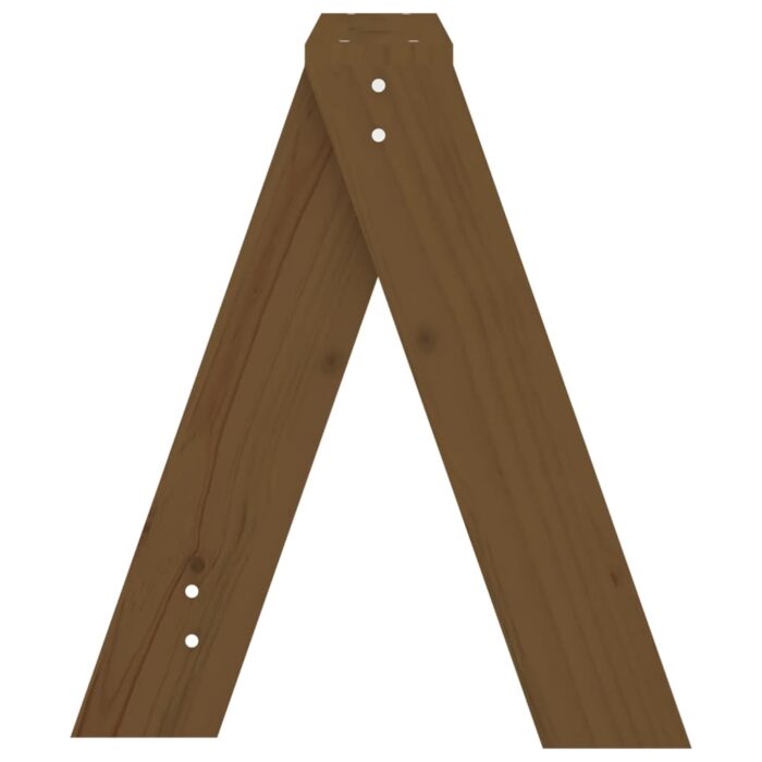 Tabourets lot de 2 marron miel 40x40x45 cm bois massif de pin – Image 5