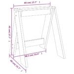 Tabourets lot de 2 marron miel 40x40x45 cm bois massif de pin – Image 7