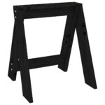 Tabourets lot de 2 noir 40x40x45 cm bois massif de pin – Image 2