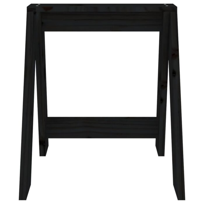 Tabourets lot de 2 noir 40x40x45 cm bois massif de pin – Image 4