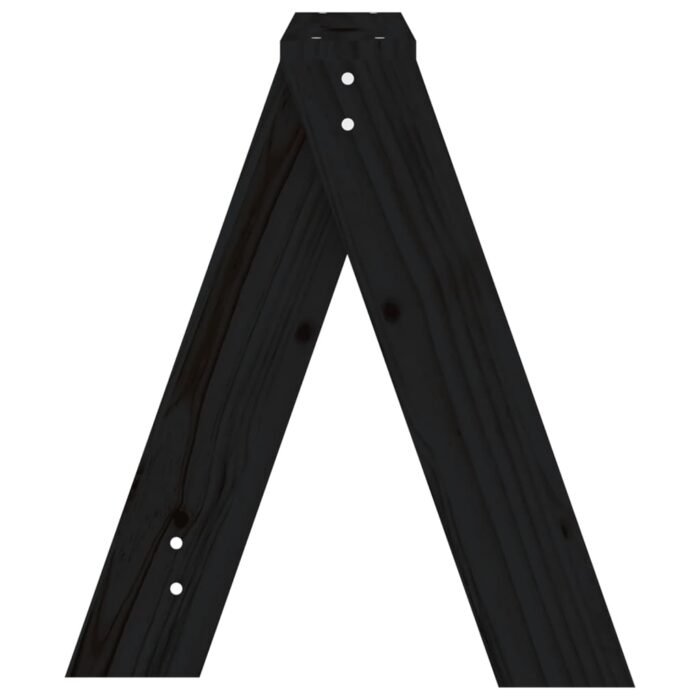Tabourets lot de 2 noir 40x40x45 cm bois massif de pin – Image 5