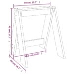 Tabourets lot de 2 noir 40x40x45 cm bois massif de pin – Image 7