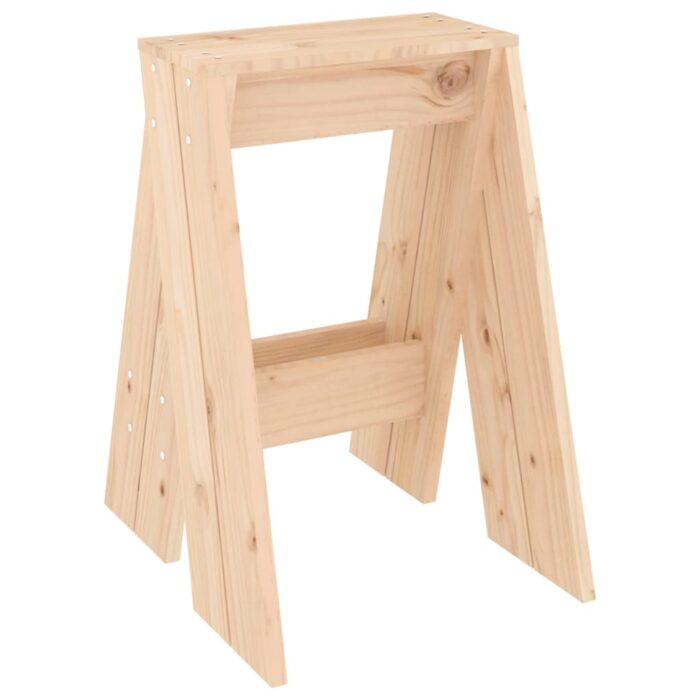 Tabourets lot de 2 40x40x60 cm bois massif de pin – Image 2