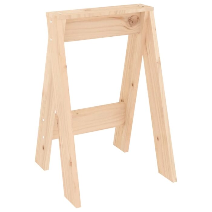 Tabourets lot de 2 40x40x60 cm bois massif de pin – Image 3