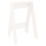 Tabourets lot de 2 blanc 40x40x60 cm bois massif de pin – Image 2