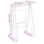 Tabourets lot de 2 blanc 40x40x60 cm bois massif de pin – Image 7
