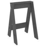 Tabourets lot de 2 gris 40x40x60 cm bois massif de pin – Image 2