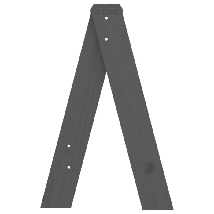 Tabourets lot de 2 gris 40x40x60 cm bois massif de pin – Image 5