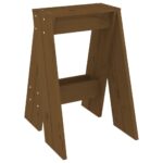 Tabourets lot de 2 marron miel 40x40x60 cm bois massif de pin – Image 2
