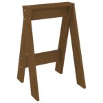 Tabourets lot de 2 marron miel 40x40x60 cm bois massif de pin – Image 3