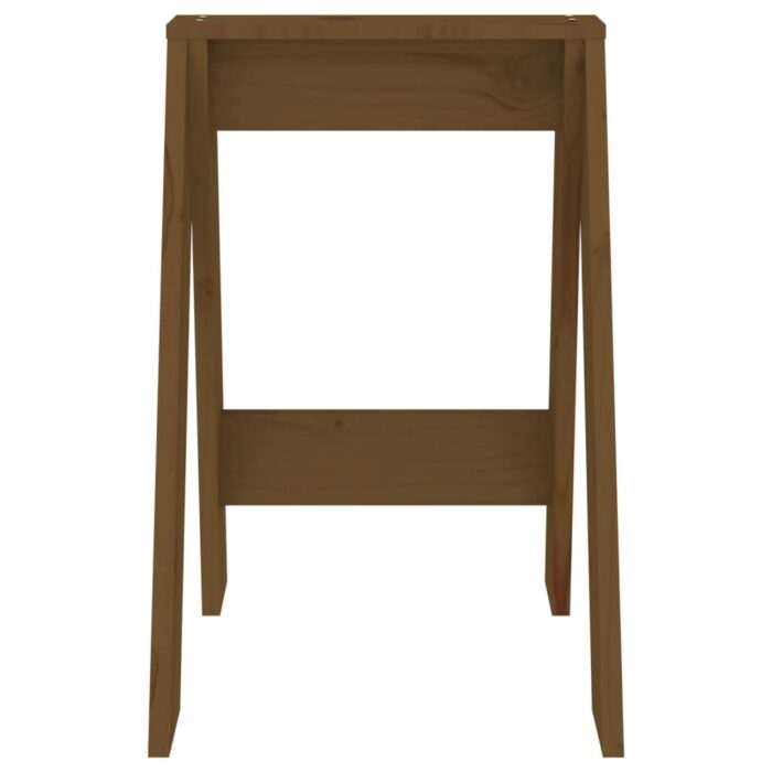 Tabourets lot de 2 marron miel 40x40x60 cm bois massif de pin – Image 4