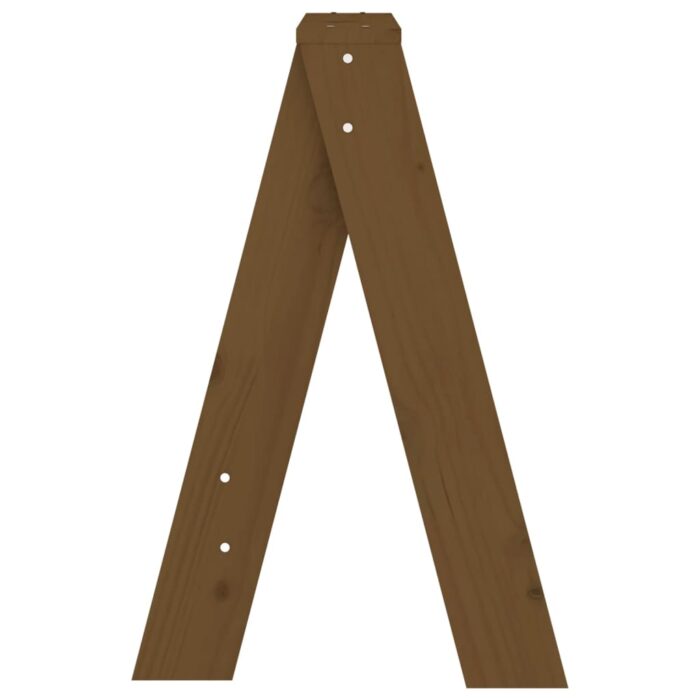 Tabourets lot de 2 marron miel 40x40x60 cm bois massif de pin – Image 5