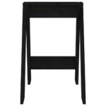Tabourets lot de 2 noir 40x40x60 cm bois massif de pin – Image 4
