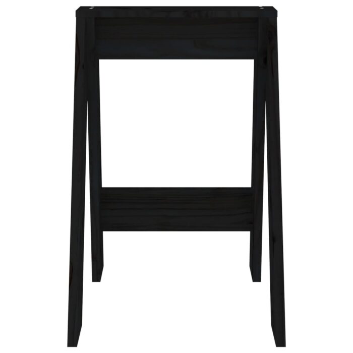 Tabourets lot de 2 noir 40x40x60 cm bois massif de pin – Image 4