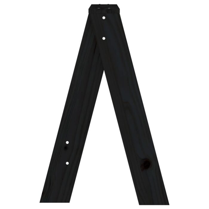 Tabourets lot de 2 noir 40x40x60 cm bois massif de pin – Image 5