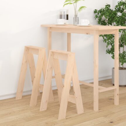 Tabourets lot de 2 40x40x75 cm bois massif de pin