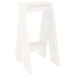 Tabourets lot de 2 blanc 40x40x75 cm bois massif de pin – Image 2