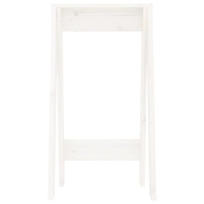 Tabourets lot de 2 blanc 40x40x75 cm bois massif de pin – Image 3