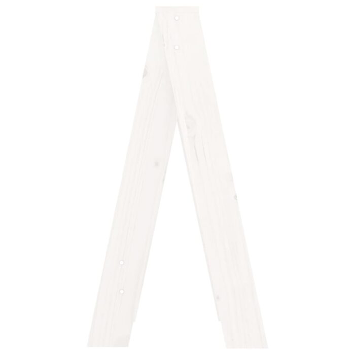 Tabourets lot de 2 blanc 40x40x75 cm bois massif de pin – Image 4