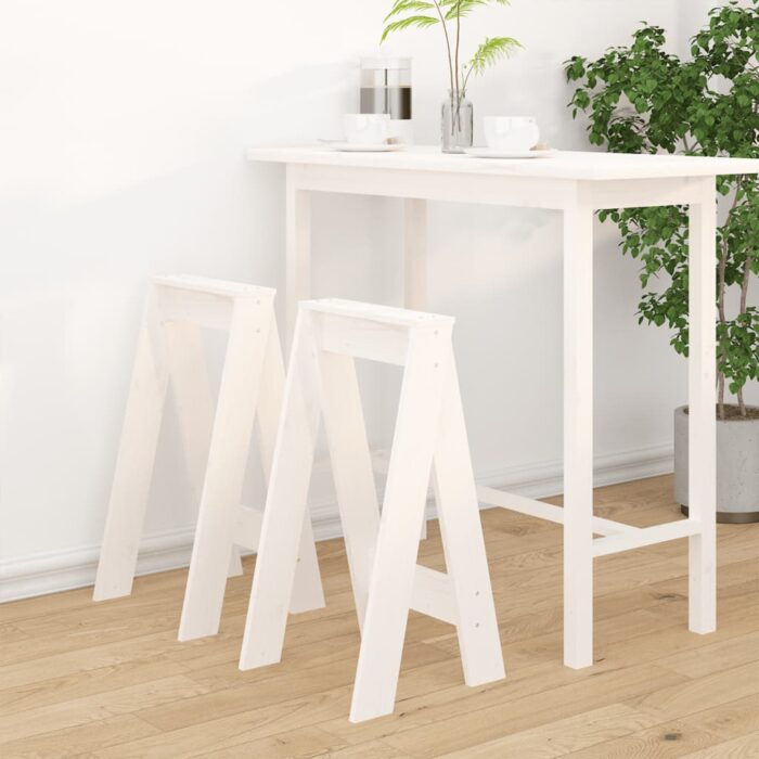 VXL8720845641955_m_en_hd_1.jpg Tabourets lot de 2 blanc 40x40x75 cm bois massif de pin – Image 1