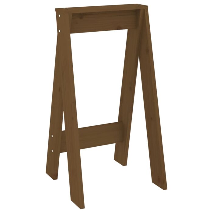 Tabourets lot de 2 marron miel 40x40x75 cm bois massif de pin – Image 2