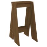 Tabourets lot de 2 marron miel 40x40x75 cm bois massif de pin – Image 3