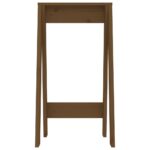 Tabourets lot de 2 marron miel 40x40x75 cm bois massif de pin – Image 4