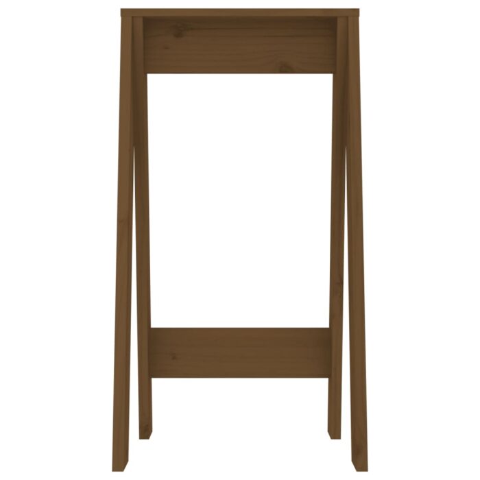 Tabourets lot de 2 marron miel 40x40x75 cm bois massif de pin – Image 4