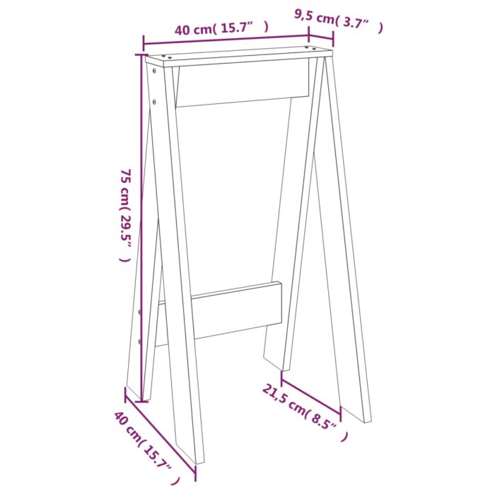 Tabourets lot de 2 marron miel 40x40x75 cm bois massif de pin – Image 7