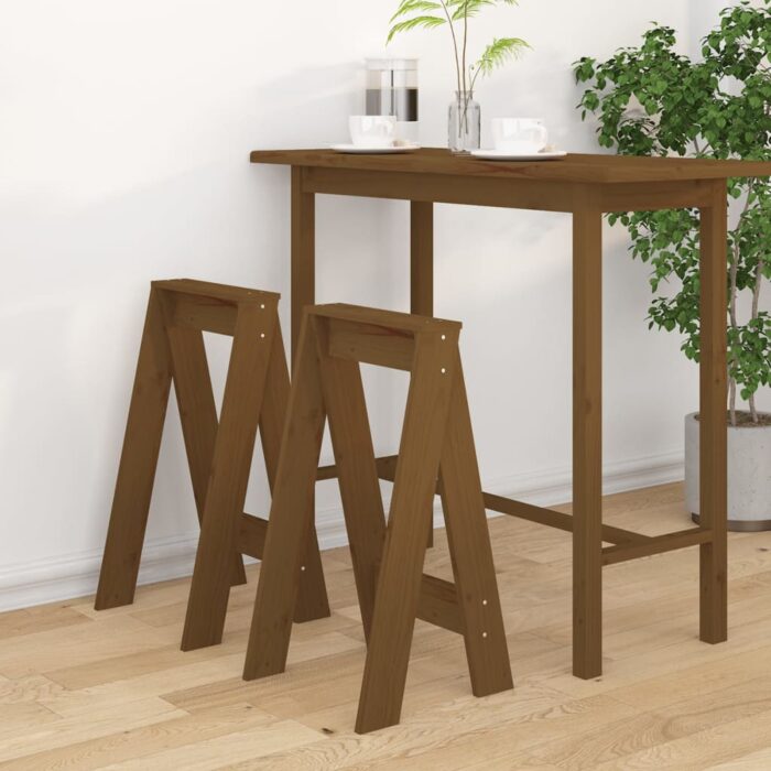 VXL8720845641979_m_en_hd_1.jpg Tabourets lot de 2 marron miel 40x40x75 cm bois massif de pin – Image 1
