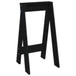 Tabourets lot de 2 noir 40x40x75 cm bois massif de pin – Image 2
