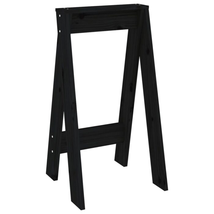 Tabourets lot de 2 noir 40x40x75 cm bois massif de pin – Image 2