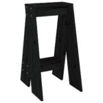Tabourets lot de 2 noir 40x40x75 cm bois massif de pin – Image 3