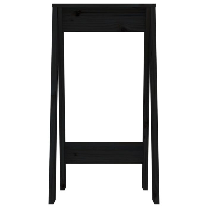 Tabourets lot de 2 noir 40x40x75 cm bois massif de pin – Image 4