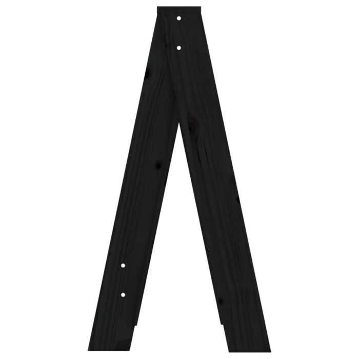 Tabourets lot de 2 noir 40x40x75 cm bois massif de pin – Image 5