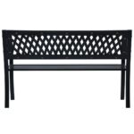 Banc de jardin Noir 120 cm Acier – Image 3