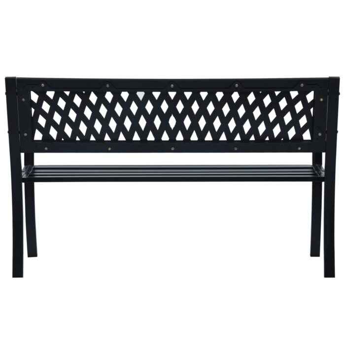 Banc de jardin Noir 120 cm Acier – Image 3