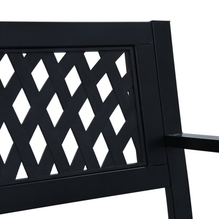 Banc de jardin Noir 120 cm Acier – Image 5