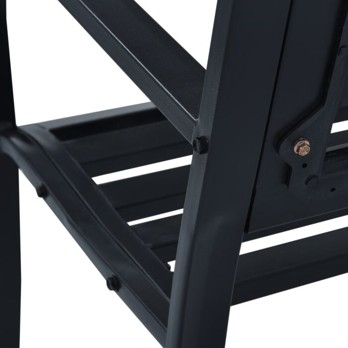 Banc de jardin Noir 120 cm Acier – Image 6