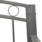Banc de jardin Gris 120 cm Acier – Image 4