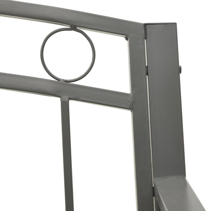 Banc de jardin Gris 120 cm Acier – Image 4