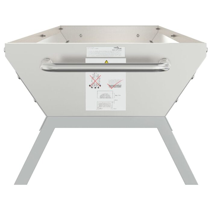 Plateau pour barbecue Argenté 158x42x31 cm Acier inoxydable – Image 3