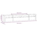 Meuble TV avec lumières LED Blanc 240x35x40 cm – Image 10