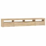 Meuble TV avec lumières LED Chêne sonoma 240x35x40 cm – Image 5