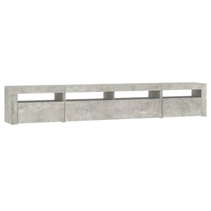VXL8720845648732_g_en_hd_5.jpg Meuble TV avec lumières LED Gris béton 240x35x40 cm – Image 5