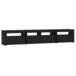 Meuble TV avec lumières LED Noir 210x35x40 cm – Image 6