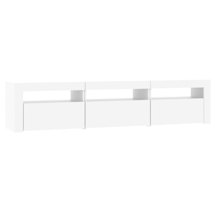 Meuble TV avec lumières LED Blanc 180x35x40 cm – Image 5