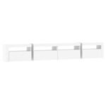 Meuble TV avec lumières LED Blanc 240x35x40 cm – Image 6