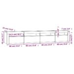 Meuble TV avec lumières LED Gris béton 240x35x40 cm – Image 10