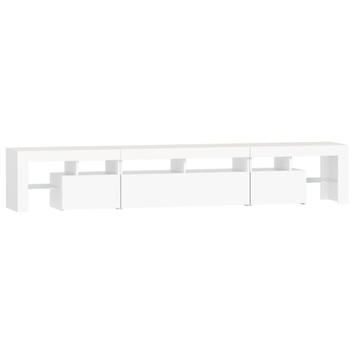 Meuble TV avec lumières LED Blanc 230x36,5x40 cm – Image 6